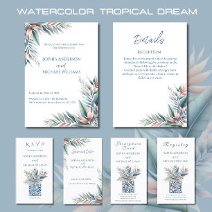 Watercolor Tropical Dream-Wedding Invitation