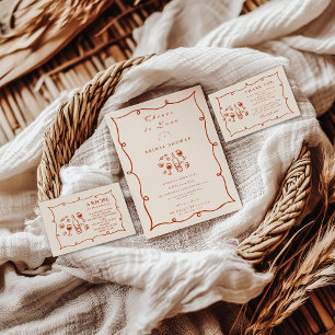 Blush Wine Citrus Bridal Shower Invitation