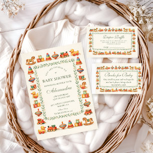Whimsical Vintage Toy Baby Shower Foam Board