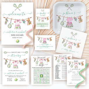 Preppy Tennis Baby Shower Clothesline Napkins