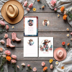 Rustic Little Cowgirl Baby Shower Advice Card
