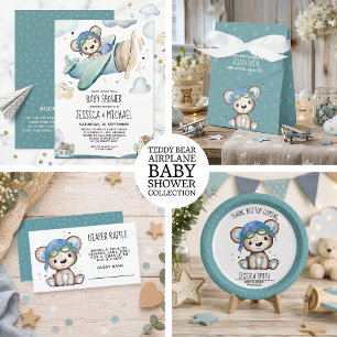 Teddy Bear Airplane Thank You Card