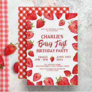 Berry First Strawberry Birthday Party Welcome Sign