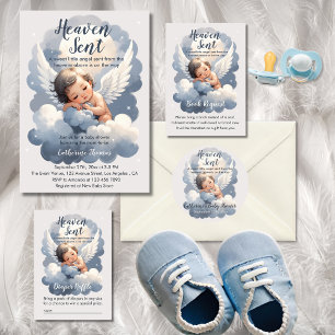Heaven Sent Angel Baby In Clouds Book Request Enclosure Card