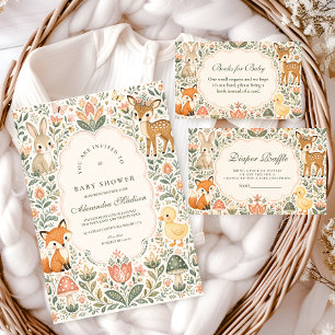 Folk Art Woodland Animals Baby Shower Napkins