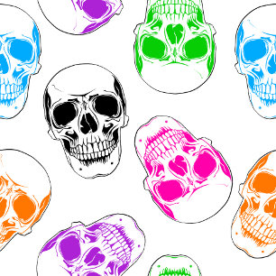 Bright Halloween Skulls  Paper Plates