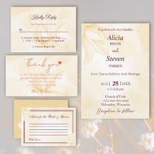 Ethereal Magnolia, Wedding  Tri-Fold Invitation
