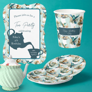 Hummingbird Birthday Tea Party Paper Plates
