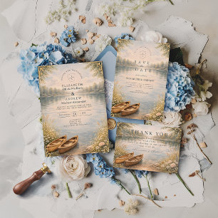 Romantic Canoe Lake Forest Wedding Save The Date
