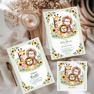 Tropical Jungle Safari Animals Baby Shower Napkins