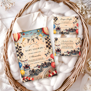 Retro Race Car Baby Shower Foam Board