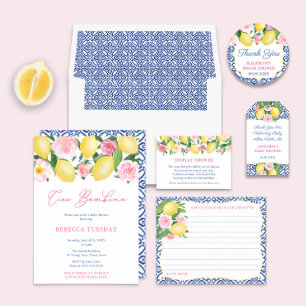 Capri Lemons Pink Floral Advice For Mom-To-Be Card