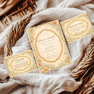 Vintage Coastal Seashell Bridal Shower Invitation