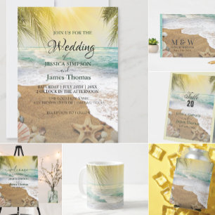  Sunshine And Blue Ocean Beach Wedding Welcome  Foam Board