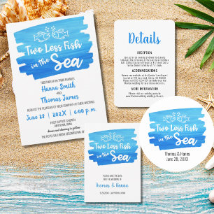 Blue and White Whimsical Coastal Wedding Enclosure Card