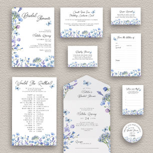 Blue Wildflowers Delicate Floral Blank Enclosure Card