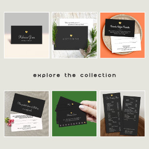 Gold Heart 10 Punch Salon Customer Loyalty Card