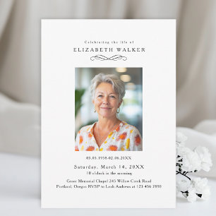 Thank you - Memorial Funeral White Card