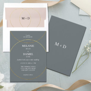 Minimalist Rings Wedding All In One Invitation