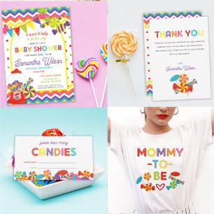 Colorful Candy Theme Baby Shower Backdrop