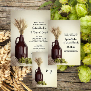 Growler, Hops and Wheat Brewery Wedding RSVP