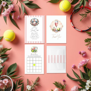 Chic Social Club Tennis Bachelorette Photo Thank You Card