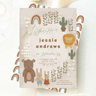 modern woodlands unisex Baby Shower Invitation