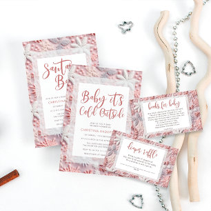 Santa Baby Christmas Girl Baby Shower Invitation