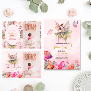 Fairy First Girl's 1st Birthday Invitation