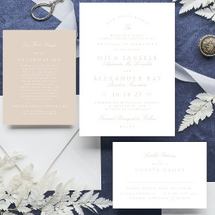 Blush Pink Elegant Calligraphy Formal Wedding Invitation