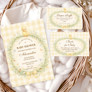Vintage Duckling Floral Baby Shower Napkins