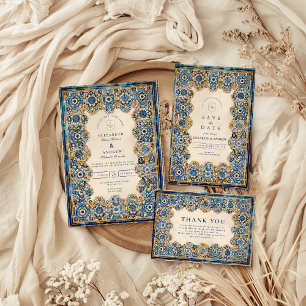 Royal Blue Islamic Wedding Save The Date