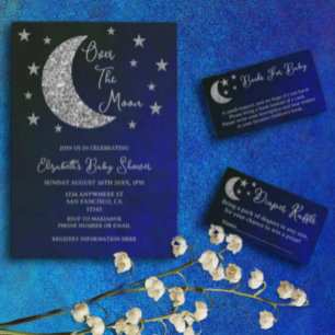 Over The Moon Baby Shower Invitation