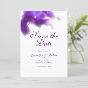 Purple Orchid Wedding Program Card