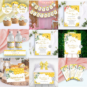 Bee Birthday Bunting Flags