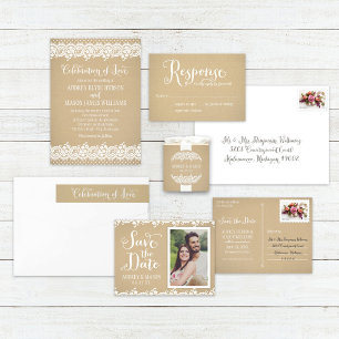 Rustic Kraft Celebration of Love Wedding Wrap Around Label