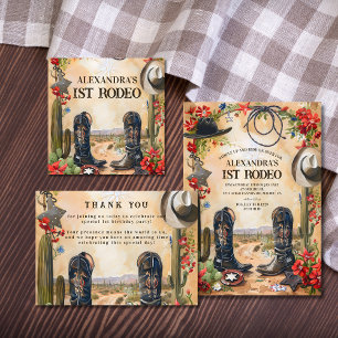 Rustic Cowboy 1st Rodeo Birthday Paper Plates