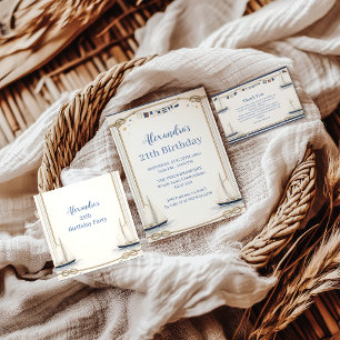 Classic Nautical Sailboat Birthday Thank You Card