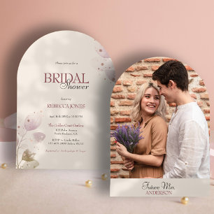 Dusty Muted Blush Pink Floral Bridal Shower Paper Plates