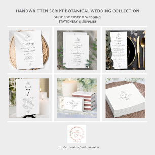 Wedding Botanical Leaves Black & White Enclosure RSVP Card