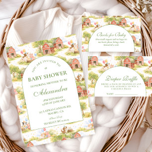 Classic Farm Animals Barnyard Baby Shower Napkins