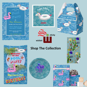 Inflatables pool party invitation