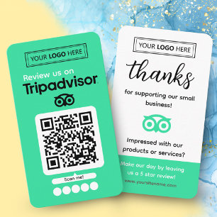 TripAdvisor Review Request with Logo and QR Code Business Card