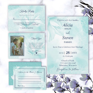 Ethereal Magnolia Flower, Wedding   All In One Invitation