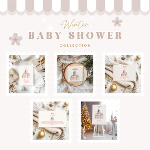 Pink Christmas Gifts Baby Shower Napkins