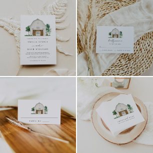 Elegant Rustic Barn Wedding Cocktail Napkins