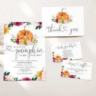 Floral pumpkin guess how many candies card
