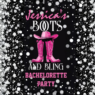 Pink Boots and Bling Bachelorette Party Banner
