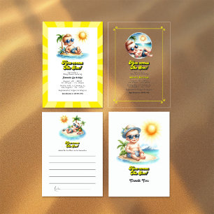 Tropical Sunshine "Here Comes the Son" Baby Shower Advice Card