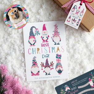 Fun Year End Highlight Gnomes Christmas Road Map Holiday Card